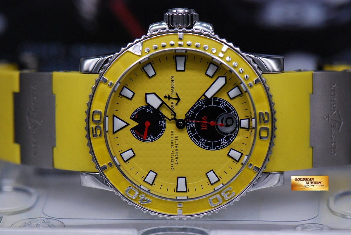 [SOLD] ULYSSE NARDIN MAXI MARINE DIVER CHRONOMETER YELLOW AUTOMATIC 263-33 (MINT)