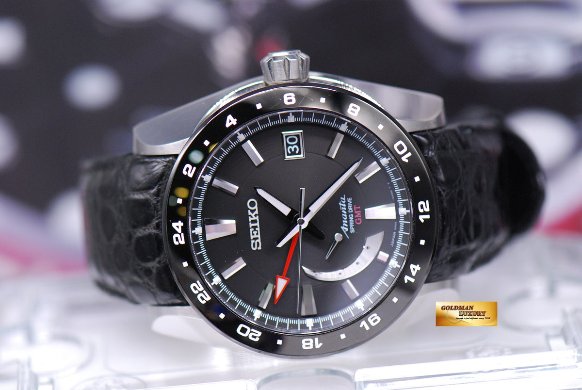 [SOLD] SEIKO ANANTA SPRING DRIVE GMT AUTOMATIC SNR021J BLACK (NEAR MINT)