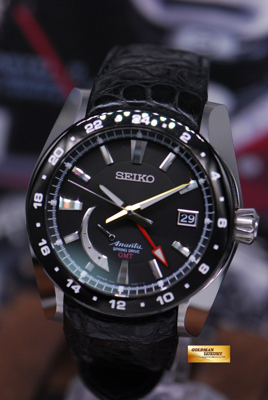 [SOLD] SEIKO ANANTA SPRING DRIVE GMT AUTOMATIC SNR021J BLACK (NEAR MINT)