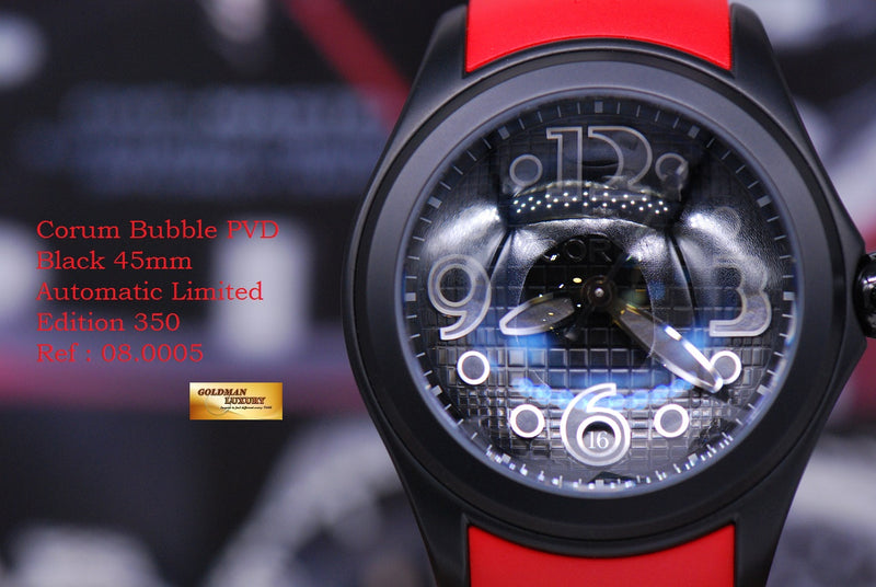 SOLD] CORUM BUBBLE PVD BLACK 45mm AUTOMATIC LIMITED EDITION 350 ...