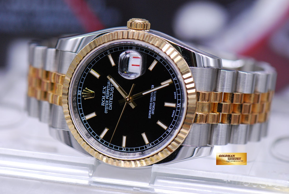 [SOLD] ROLEX OYSTER PERPETUAL HALF-GOLD DATEJUST BLACK 116233 (MINT)