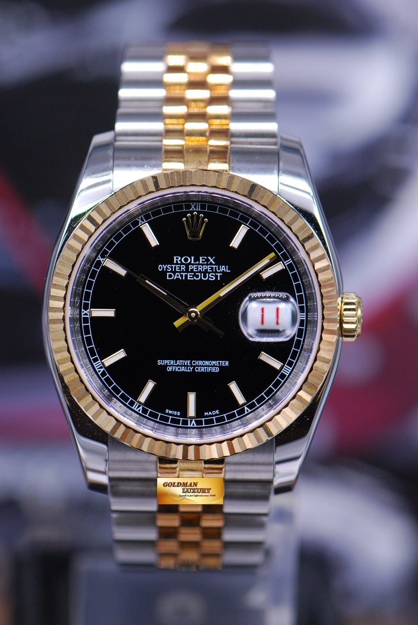 [SOLD] ROLEX OYSTER PERPETUAL HALF-GOLD DATEJUST BLACK 116233 (MINT)