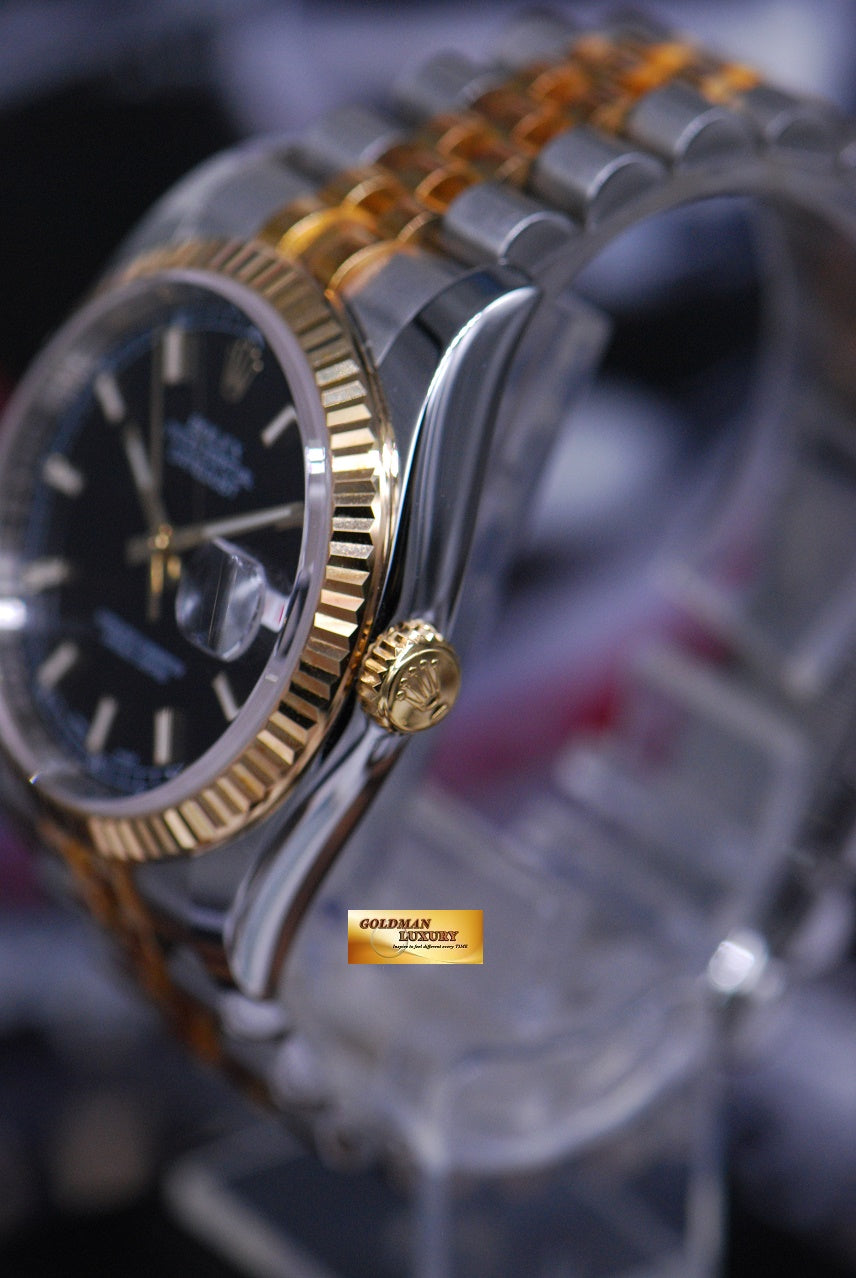 [SOLD] ROLEX OYSTER PERPETUAL HALF-GOLD DATEJUST BLACK 116233 (MINT)