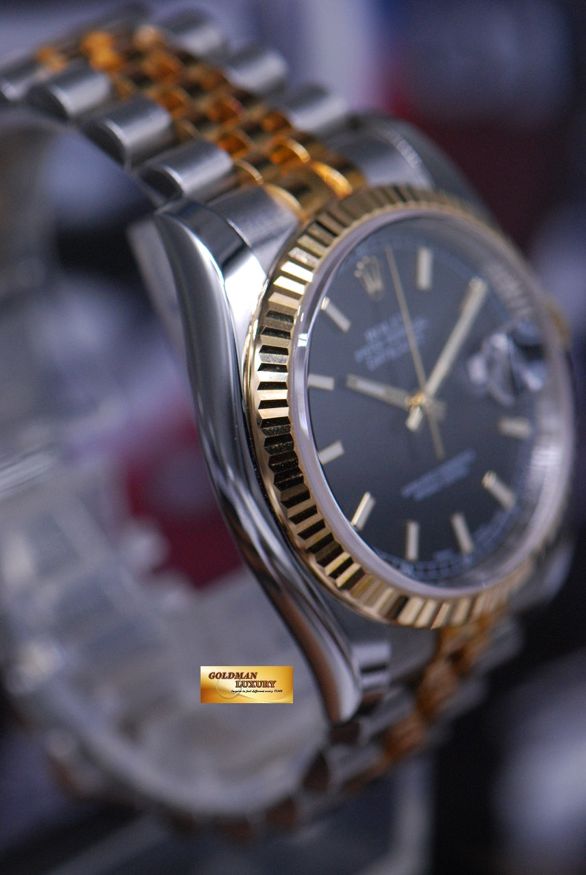 [SOLD] ROLEX OYSTER PERPETUAL HALF-GOLD DATEJUST BLACK 116233 (MINT)