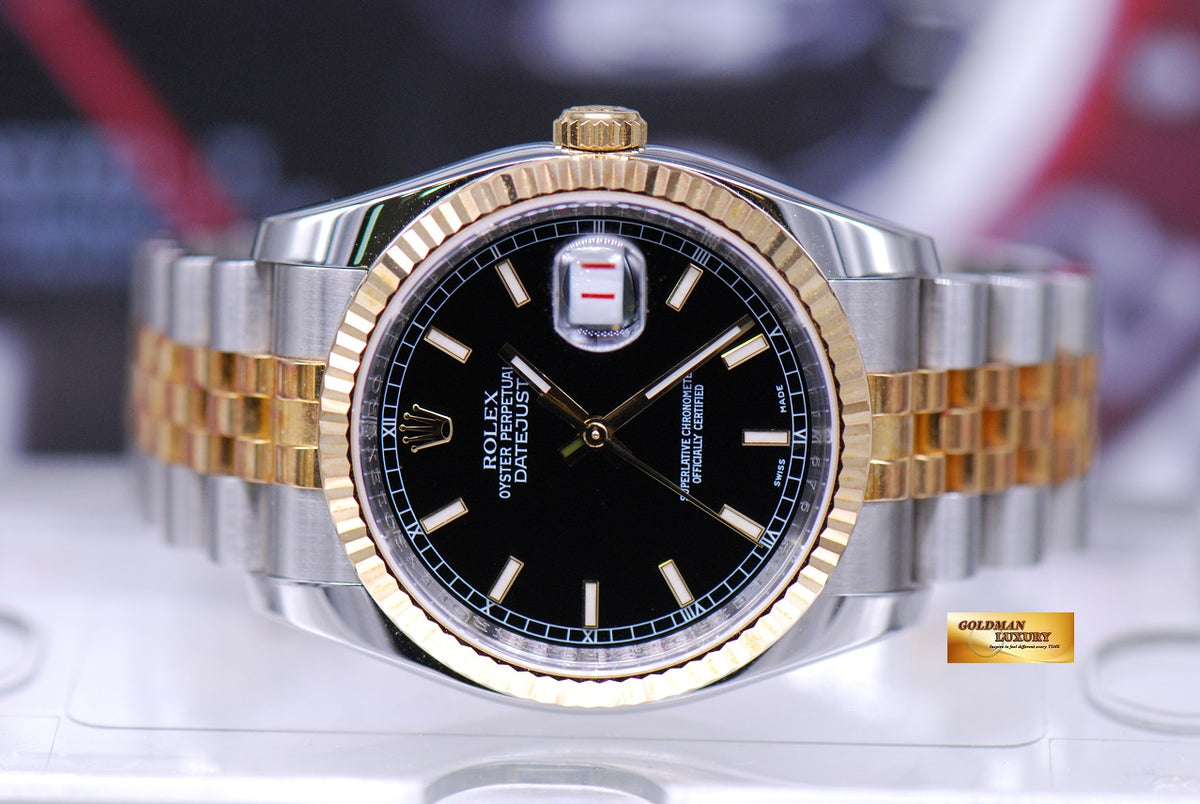 [SOLD] ROLEX OYSTER PERPETUAL HALF-GOLD DATEJUST BLACK 116233 (MINT)