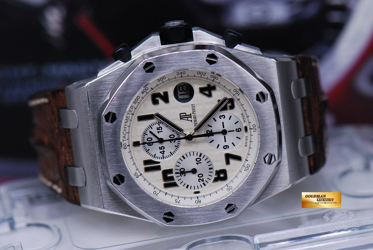 [SOLD] AUDEMARS PIGUET ROYAL OAK OFFSHORE SAFARI CHRONOGRAPH AUTOMATIC WHITE 26020ST (MINT)