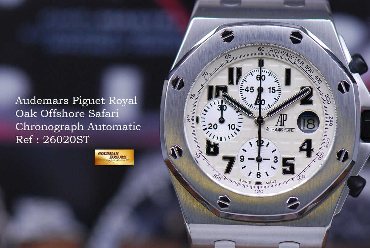 [SOLD] AUDEMARS PIGUET ROYAL OAK OFFSHORE SAFARI CHRONOGRAPH AUTOMATIC WHITE 26020ST (MINT)