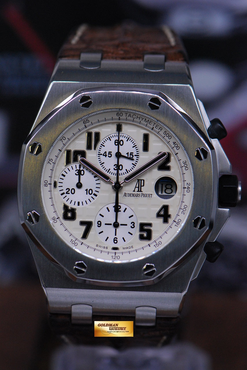 [SOLD] AUDEMARS PIGUET ROYAL OAK OFFSHORE SAFARI CHRONOGRAPH AUTOMATIC WHITE 26020ST (MINT)