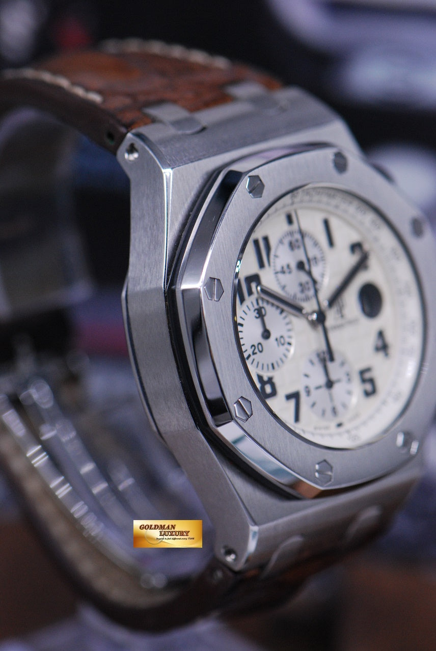 [SOLD] AUDEMARS PIGUET ROYAL OAK OFFSHORE SAFARI CHRONOGRAPH AUTOMATIC WHITE 26020ST (MINT)