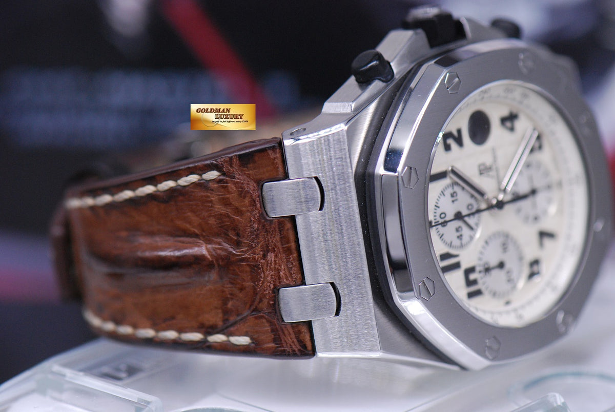 [SOLD] AUDEMARS PIGUET ROYAL OAK OFFSHORE SAFARI CHRONOGRAPH AUTOMATIC WHITE 26020ST (MINT)