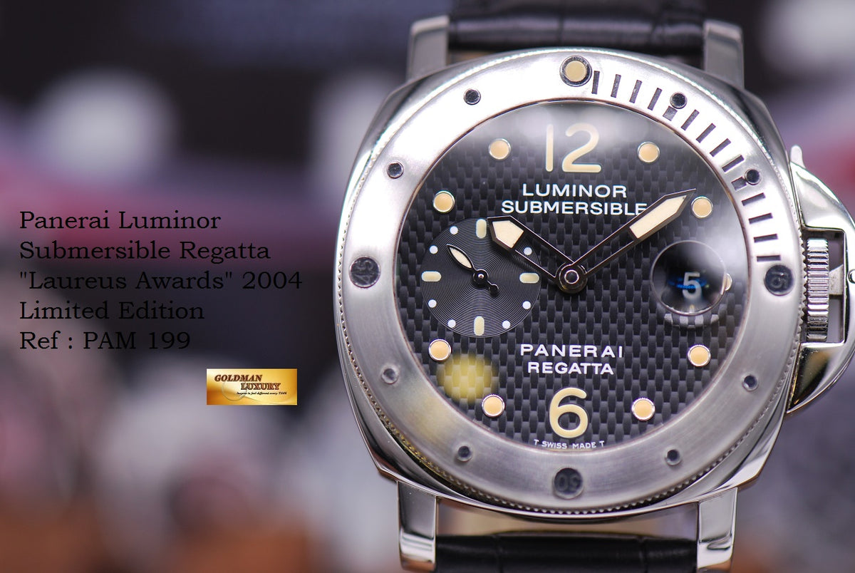 [SOLD] PANERAI LUMINOR SUBMERSIBLE REGATTA SS 44mm “LAUREUS AWARDS 2004” AUTOMATIC PAM 199 (MINT)