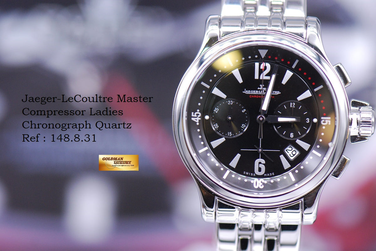 JLC MASTER COMPRESSOR CHRONOGRAPH LADIES QUARTZ 148.8.31 (NEAR MINT)