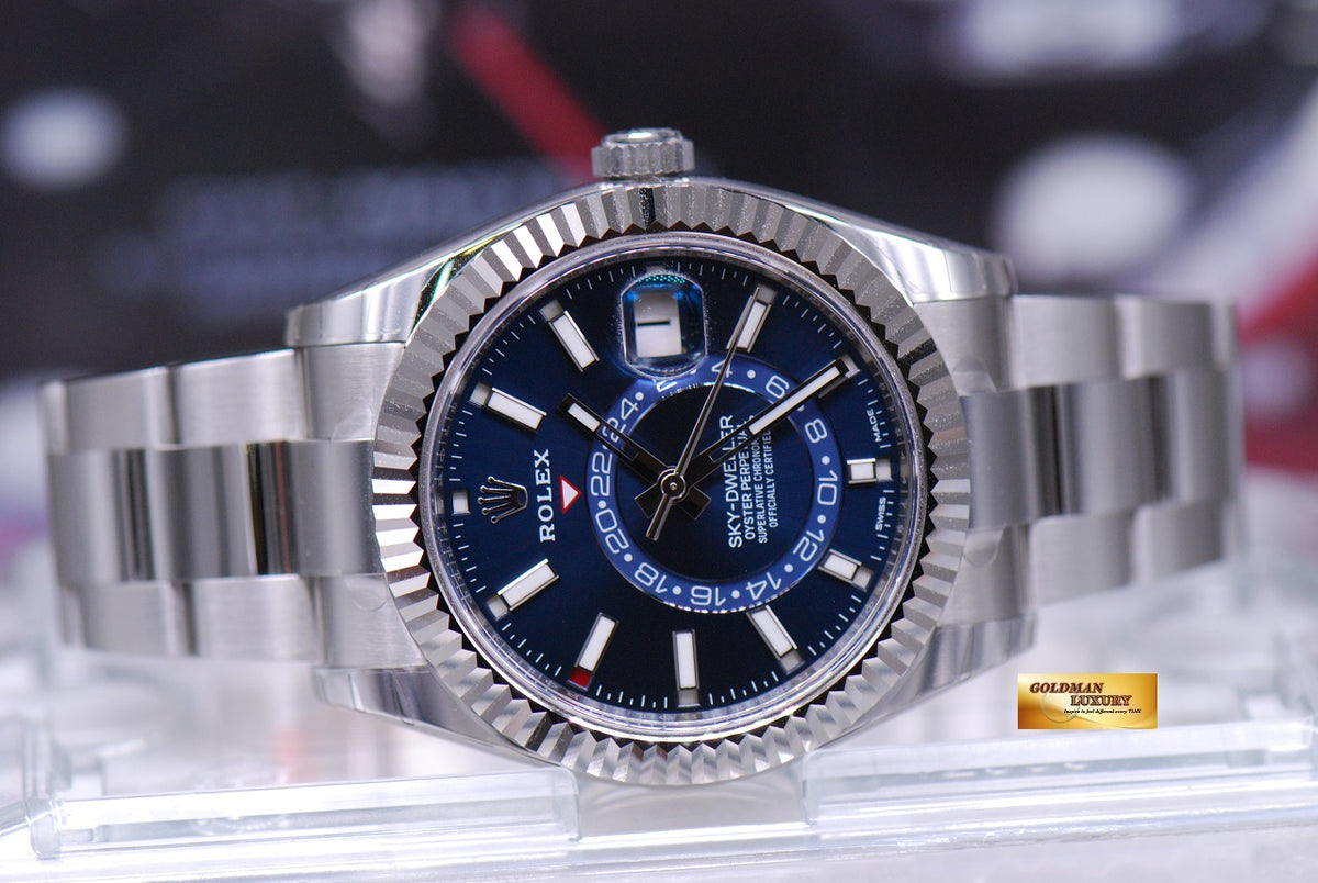 [SOLD] ROLEX OYSTER PERPETUAL SKY-DWELLER ANNUAL CALENDAR SS BLUE Ref : 326934 (NEW-UNWORN)