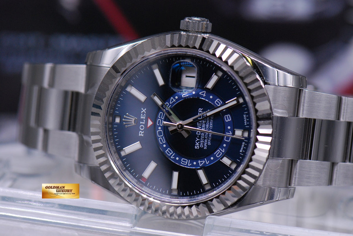 [SOLD] ROLEX OYSTER PERPETUAL SKY-DWELLER ANNUAL CALENDAR SS BLUE Ref : 326934 (NEW-UNWORN)