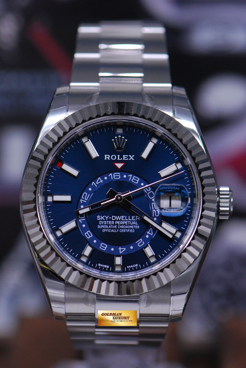 [SOLD] ROLEX OYSTER PERPETUAL SKY-DWELLER ANNUAL CALENDAR SS BLUE Ref : 326934 (NEW-UNWORN)