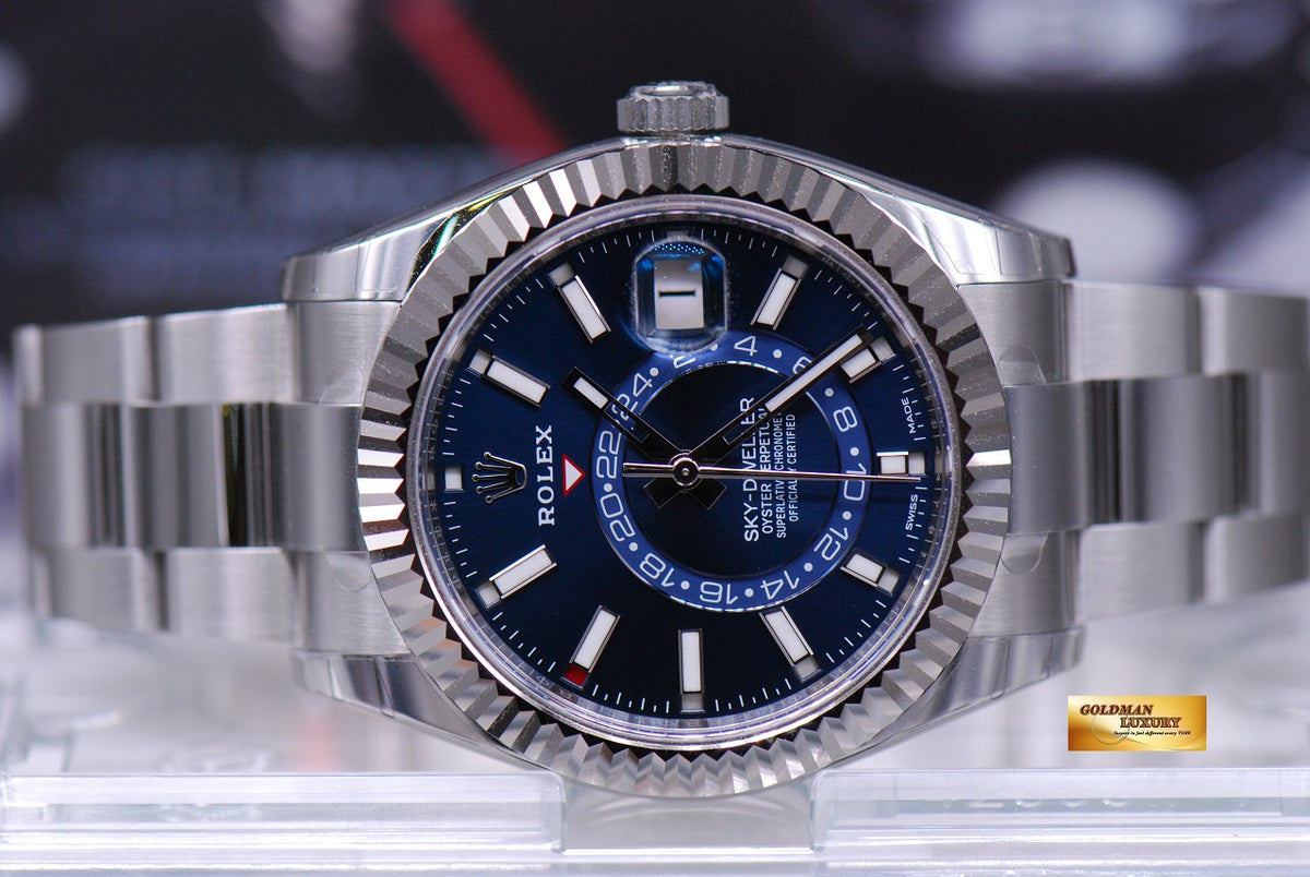 [SOLD] ROLEX OYSTER PERPETUAL SKY-DWELLER ANNUAL CALENDAR SS BLUE Ref : 326934 (NEW-UNWORN)