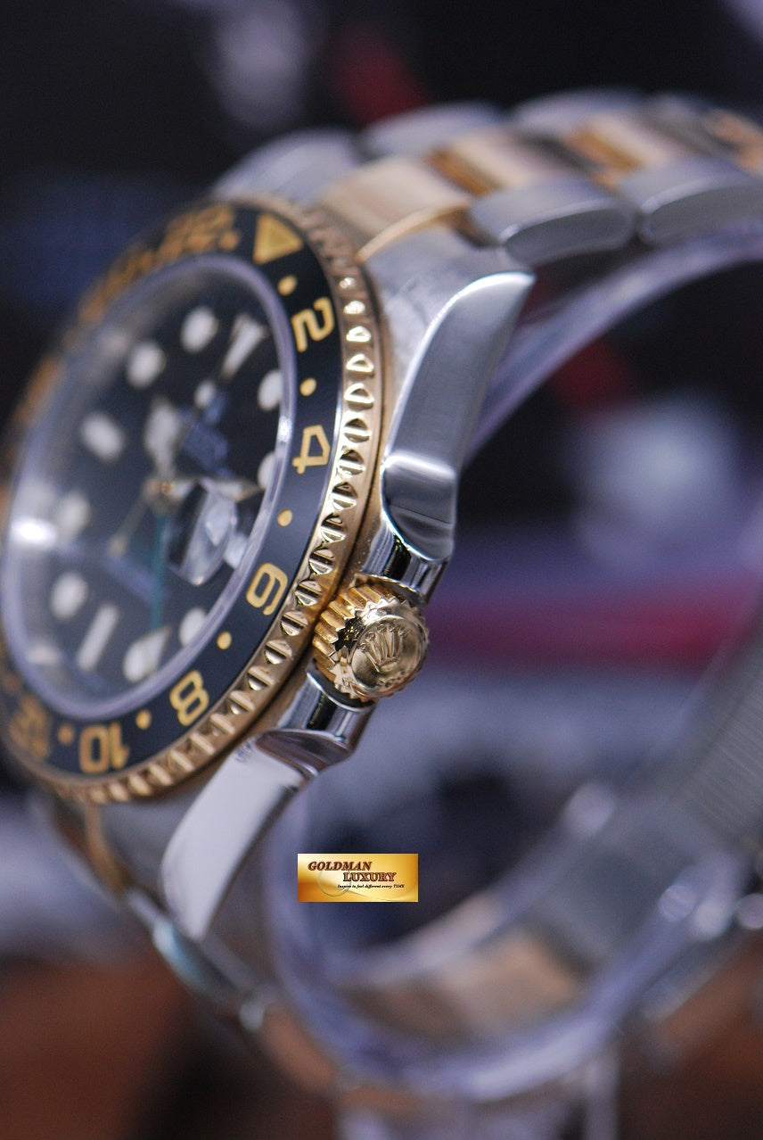 [SOLD] ROLEX OYSTER PERPETUAL GMT-MASTER II HALF-GOLD CERAMIC BEZEL Ref 116713LN (MINT)