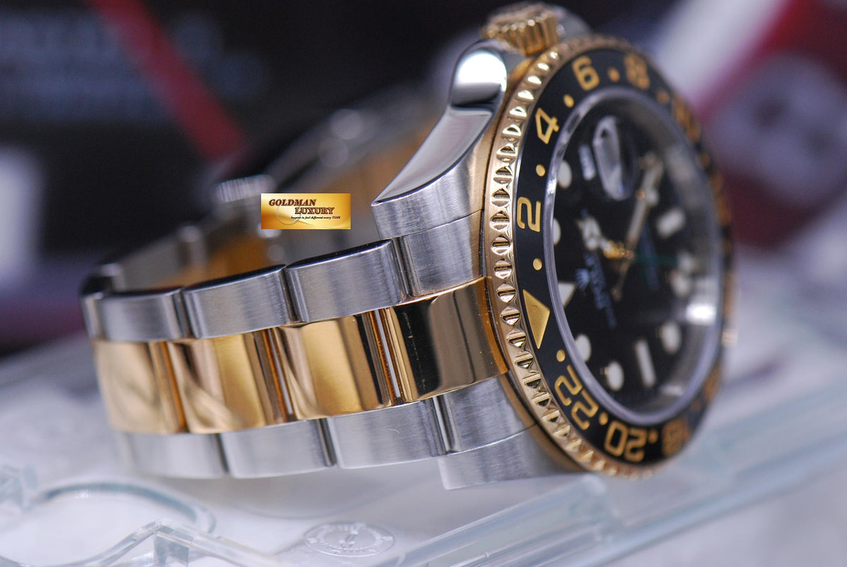 [SOLD] ROLEX OYSTER PERPETUAL GMT-MASTER II HALF-GOLD CERAMIC BEZEL Ref 116713LN (MINT)