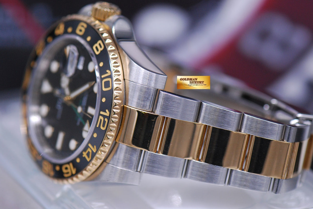 [SOLD] ROLEX OYSTER PERPETUAL GMT-MASTER II HALF-GOLD CERAMIC BEZEL Ref 116713LN (MINT)