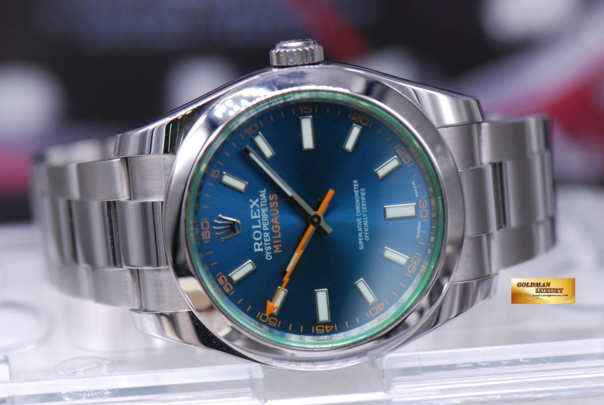 [SOLD] ROLEX OYSTER PERPETUAL MILGAUSS Z-BLUE AUTOMATIC 116400GV (MINT)