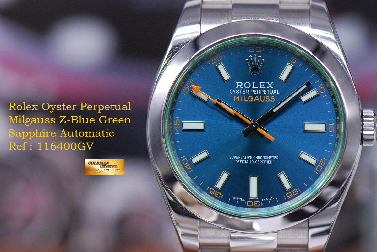 [SOLD] ROLEX OYSTER PERPETUAL MILGAUSS Z-BLUE AUTOMATIC 116400GV (MINT)