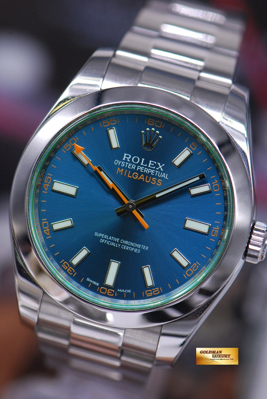 [SOLD] ROLEX OYSTER PERPETUAL MILGAUSS Z-BLUE AUTOMATIC 116400GV (MINT)