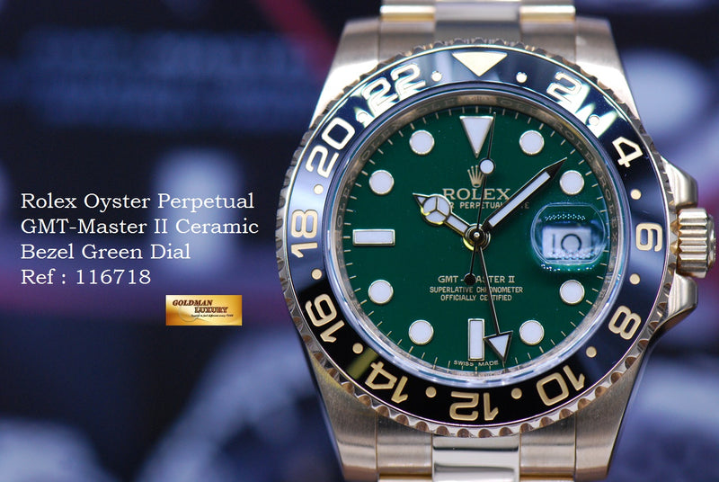 Gmt yellow outlet gold green dial