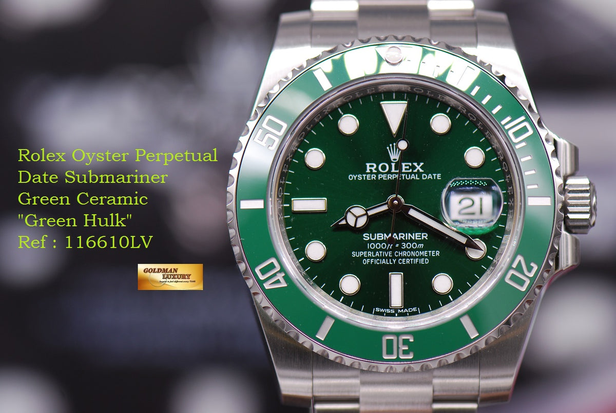 [SOLD] ROLEX OYSTER SUBMARINER “GREEN HULK” 116610LV (NEW-UNWORN)