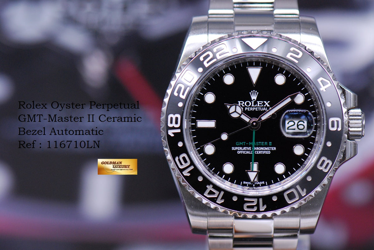 [SOLD] ROLEX OYSTER PERPETUAL GMT-MASTER II CERAMIC BEZEL 116710LN (MINT)