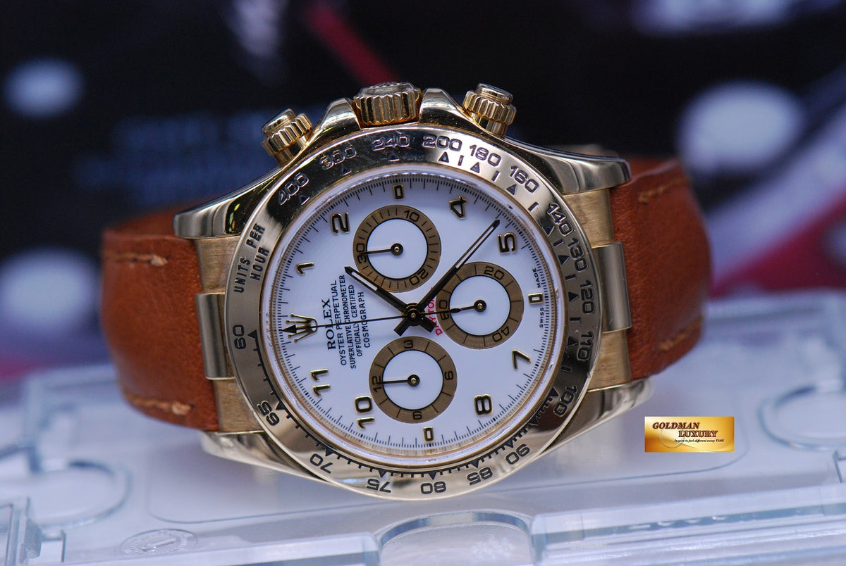 [SOLD] ROLEX OYSTER COSMOGRAPH DAYTONA 18K YELLOW GOLD WHITE Ref : 116518 (MINT)