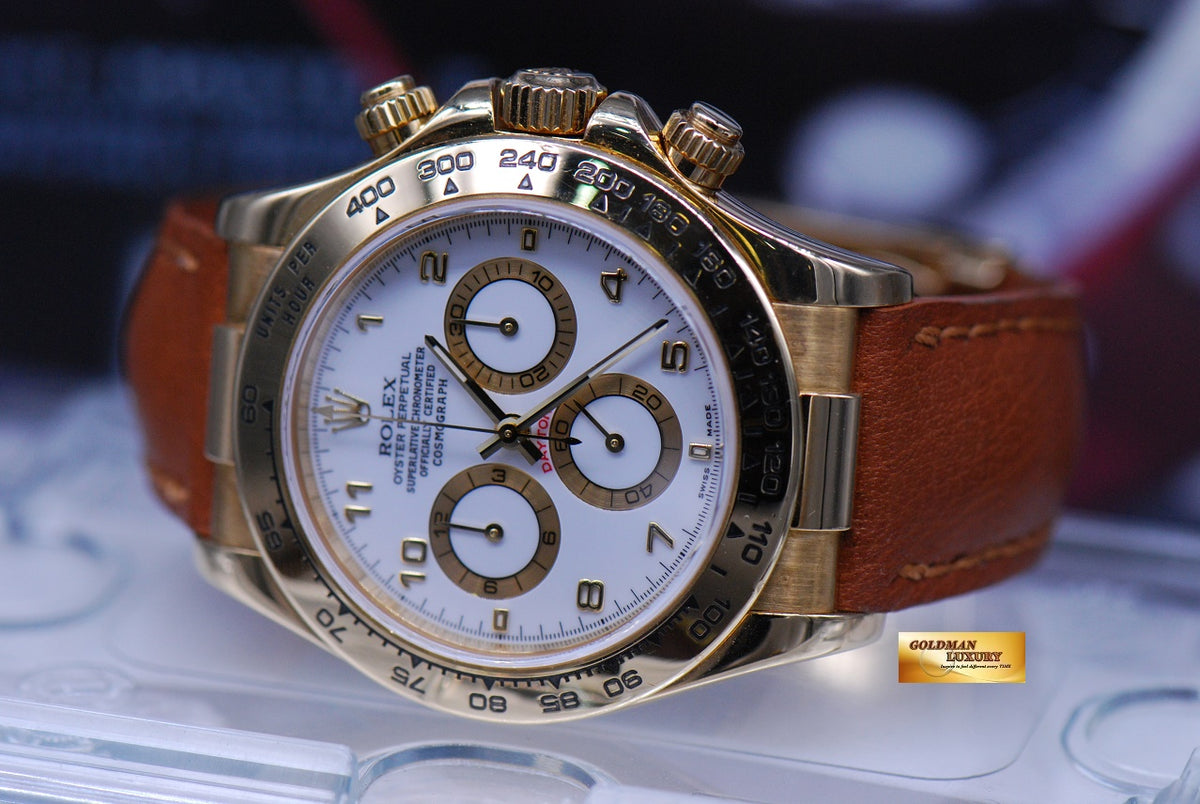 [SOLD] ROLEX OYSTER COSMOGRAPH DAYTONA 18K YELLOW GOLD WHITE Ref : 116518 (MINT)