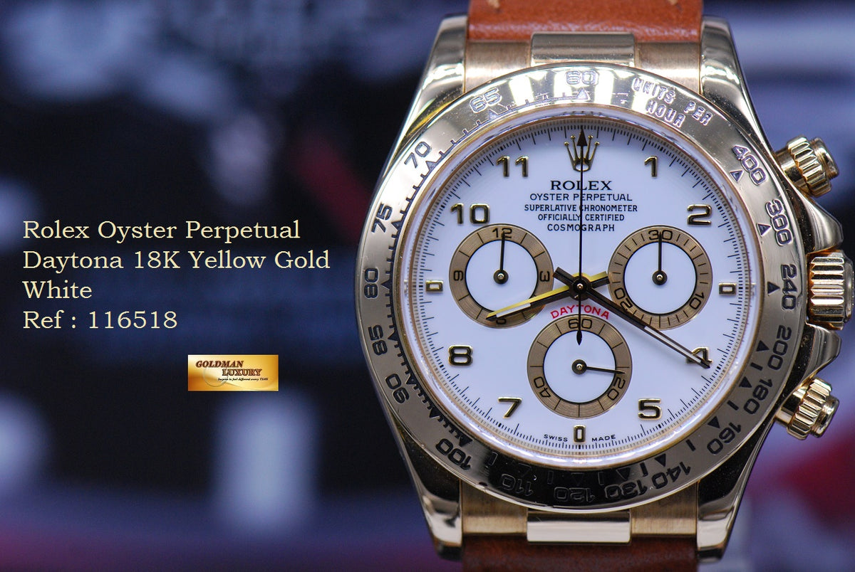 [SOLD] ROLEX OYSTER COSMOGRAPH DAYTONA 18K YELLOW GOLD WHITE Ref : 116518 (MINT)