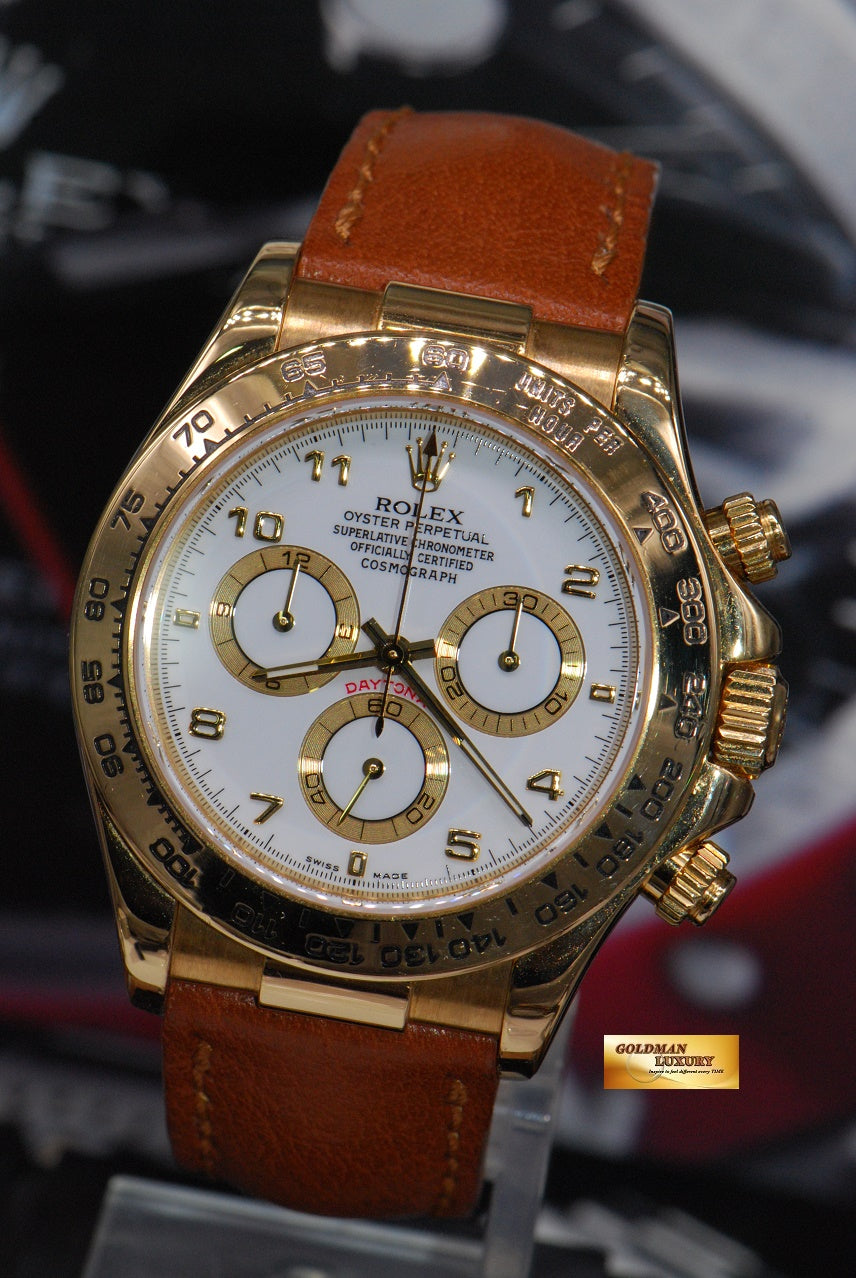 [SOLD] ROLEX OYSTER COSMOGRAPH DAYTONA 18K YELLOW GOLD WHITE Ref : 116518 (MINT)