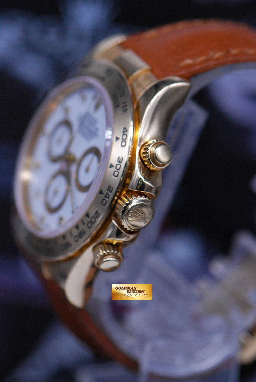 [SOLD] ROLEX OYSTER COSMOGRAPH DAYTONA 18K YELLOW GOLD WHITE Ref : 116518 (MINT)