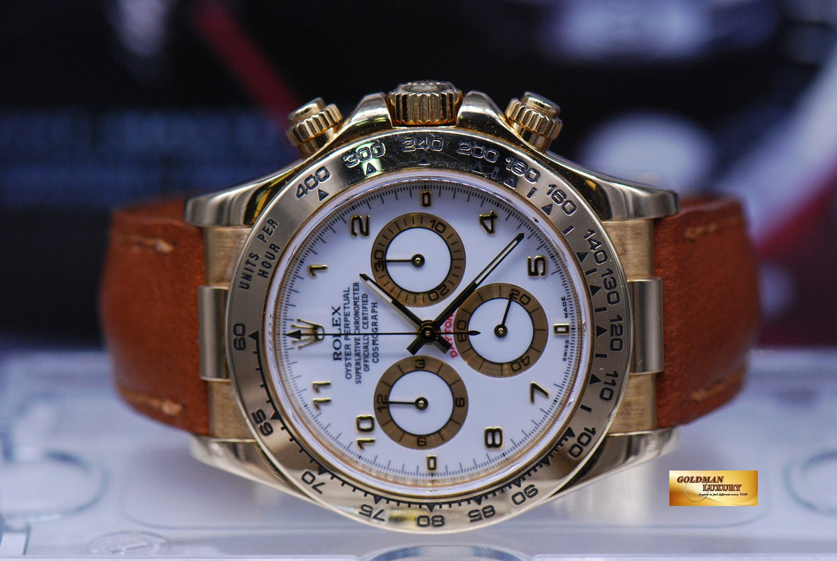 [SOLD] ROLEX OYSTER COSMOGRAPH DAYTONA 18K YELLOW GOLD WHITE Ref : 116518 (MINT)