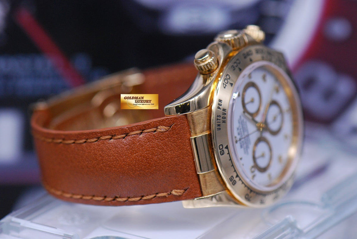 [SOLD] ROLEX OYSTER COSMOGRAPH DAYTONA 18K YELLOW GOLD WHITE Ref : 116518 (MINT)