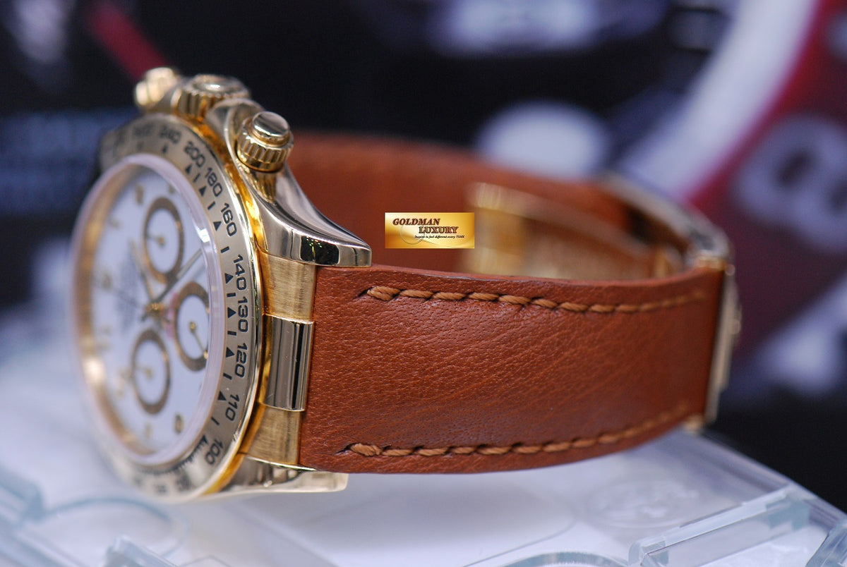 [SOLD] ROLEX OYSTER COSMOGRAPH DAYTONA 18K YELLOW GOLD WHITE Ref : 116518 (MINT)