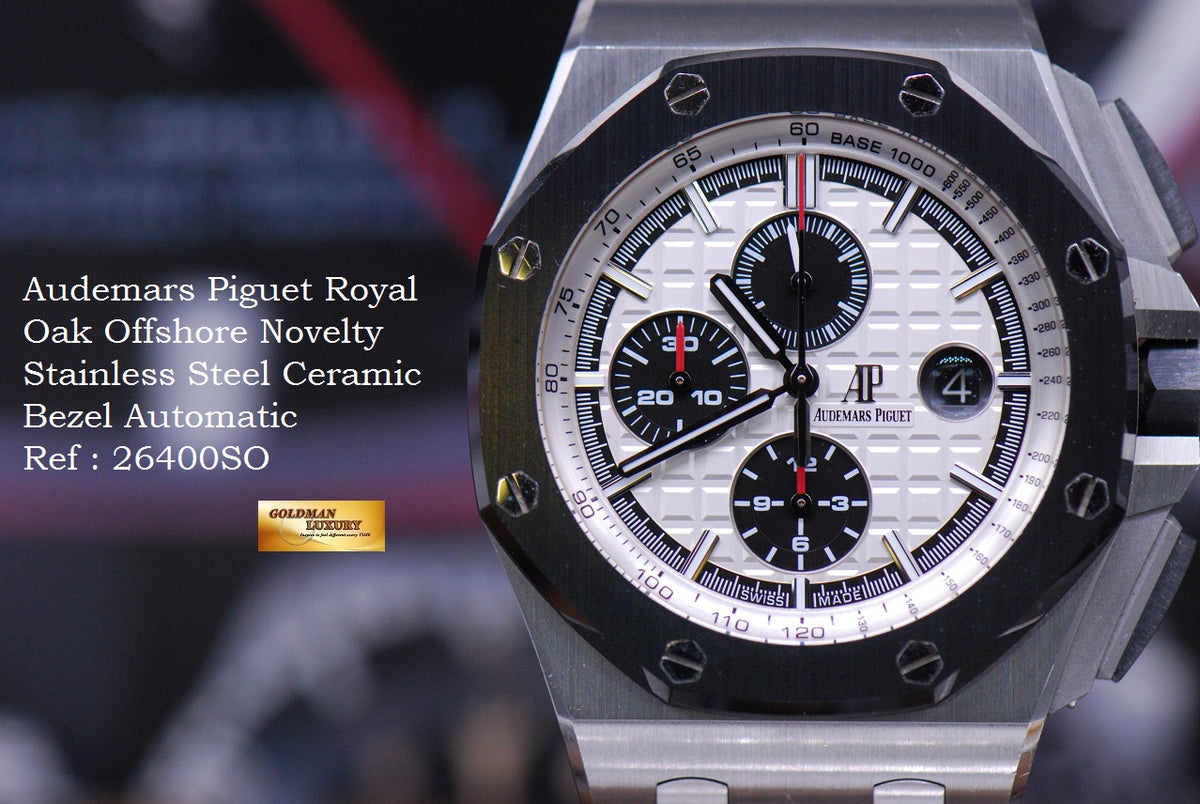 [SOLD] AUDEMARS PIGUET ROYAL OAK OFFSHORE NOVELTY STAINLESS STEEL CERAMIC BEZEL 26400SO (MINT)