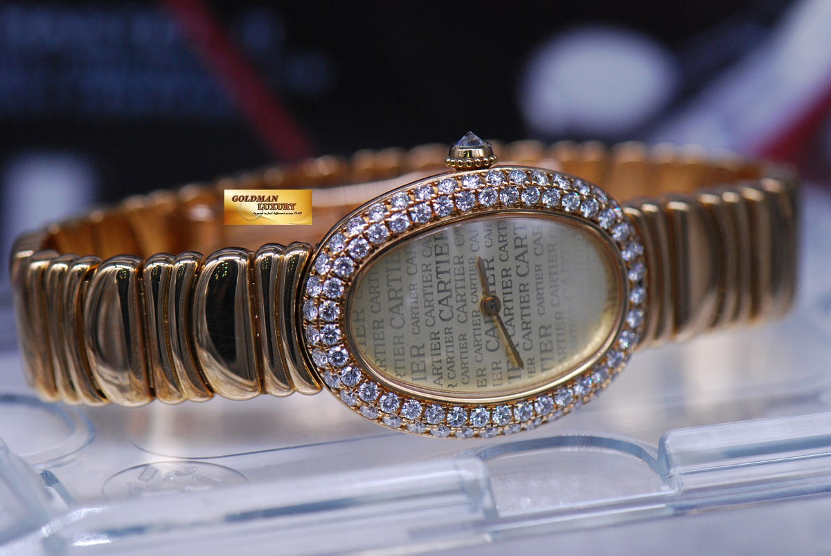 [SOLD] CARTIER BAIGNOIRE 18K YELLOW GOLD DIAMONDS QUARTZ (MINT)