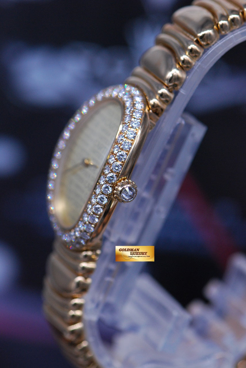 [SOLD] CARTIER BAIGNOIRE 18K YELLOW GOLD DIAMONDS QUARTZ (MINT)