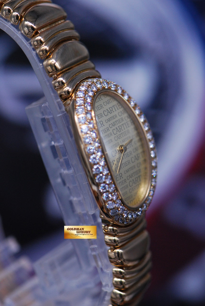 [SOLD] CARTIER BAIGNOIRE 18K YELLOW GOLD DIAMONDS QUARTZ (MINT)