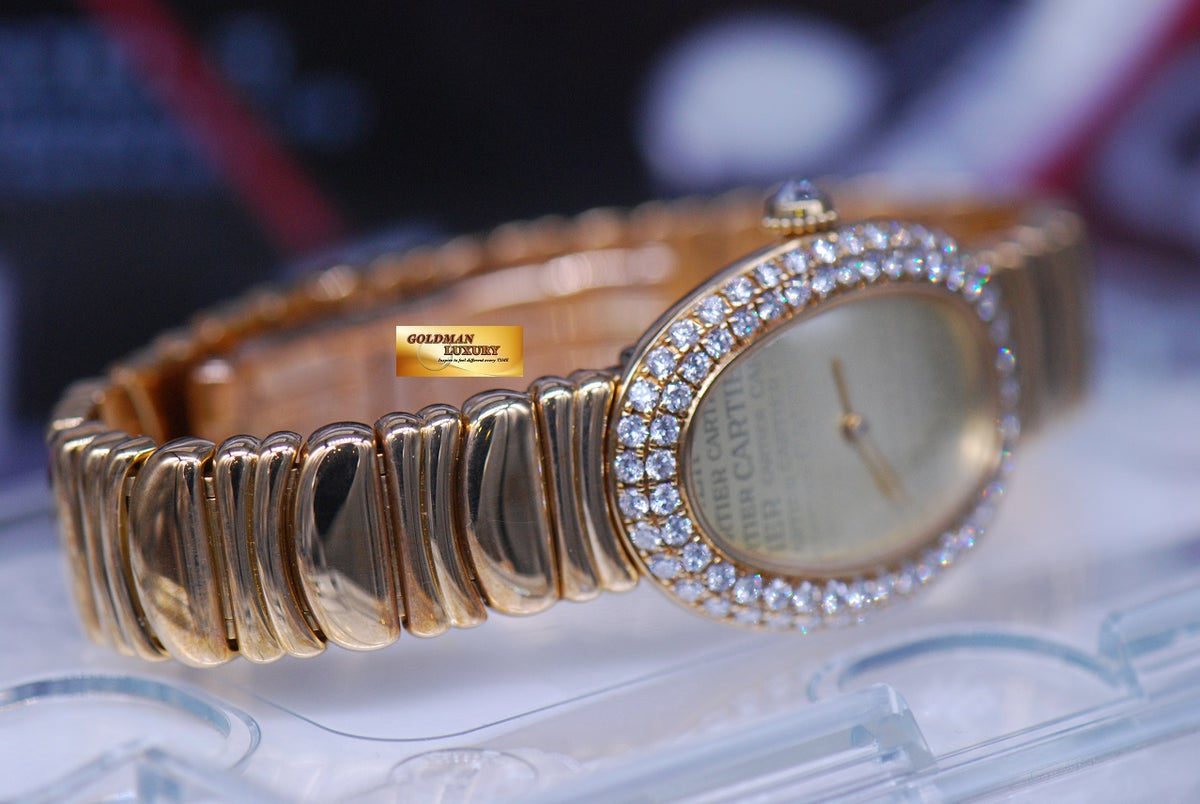 [SOLD] CARTIER BAIGNOIRE 18K YELLOW GOLD DIAMONDS QUARTZ (MINT)