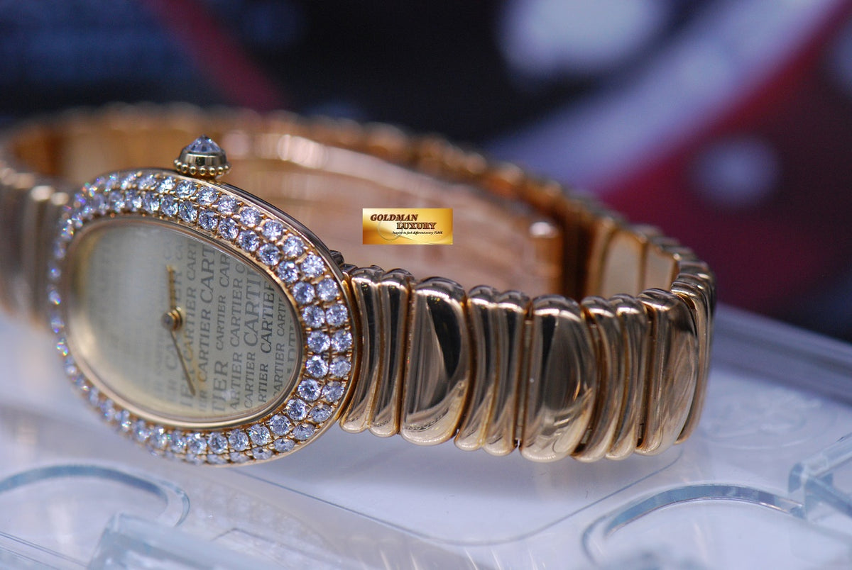 [SOLD] CARTIER BAIGNOIRE 18K YELLOW GOLD DIAMONDS QUARTZ (MINT)