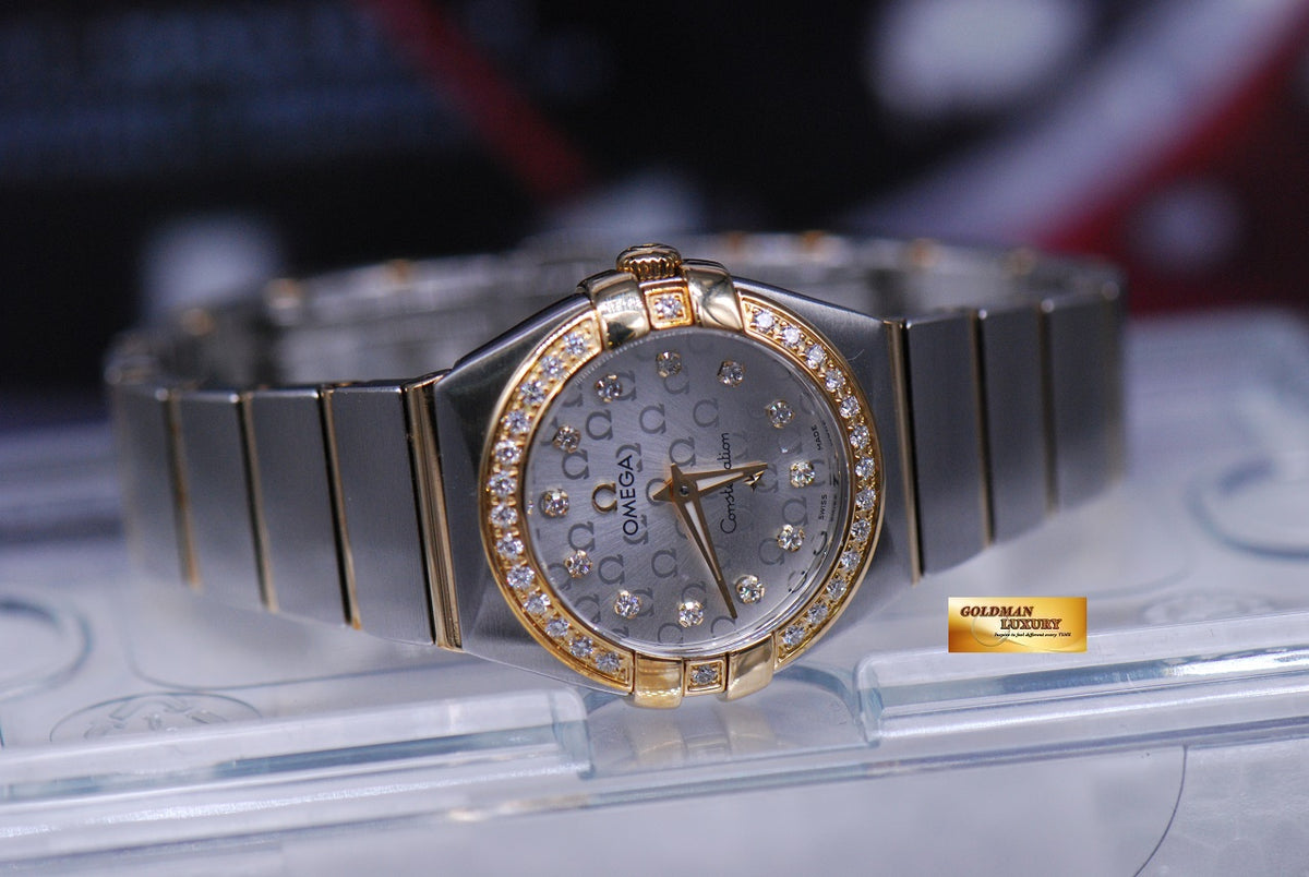 [SOLD] OMEGA CONSTELLATION LADIES HALF-GOLD DIAMONDS 24mm QUARTZ (MINT)