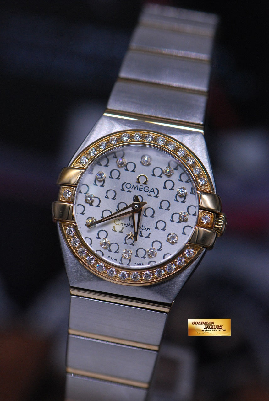 [SOLD] OMEGA CONSTELLATION LADIES HALF-GOLD DIAMONDS 24mm QUARTZ (MINT)