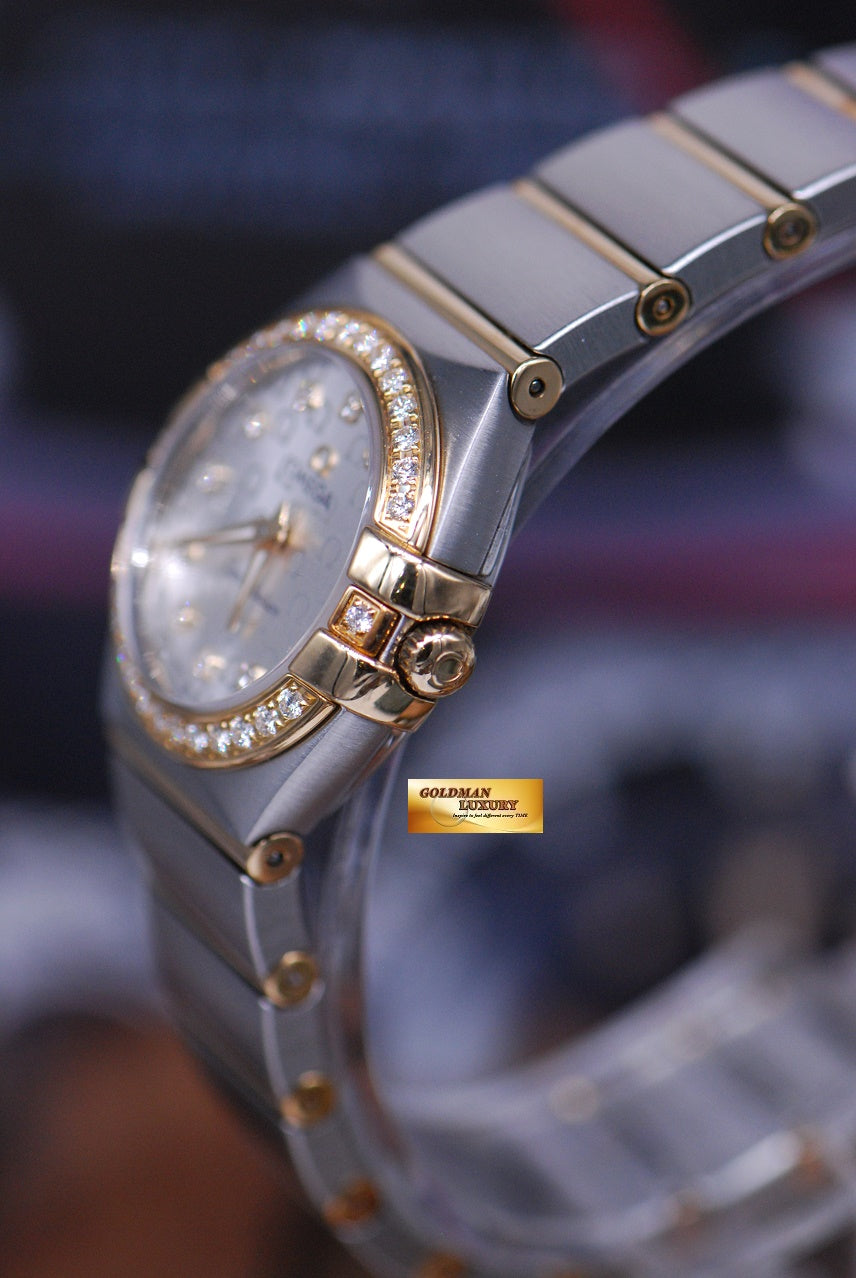 [SOLD] OMEGA CONSTELLATION LADIES HALF-GOLD DIAMONDS 24mm QUARTZ (MINT)