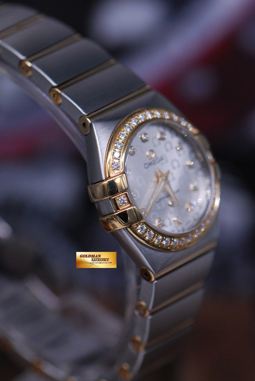 [SOLD] OMEGA CONSTELLATION LADIES HALF-GOLD DIAMONDS 24mm QUARTZ (MINT)