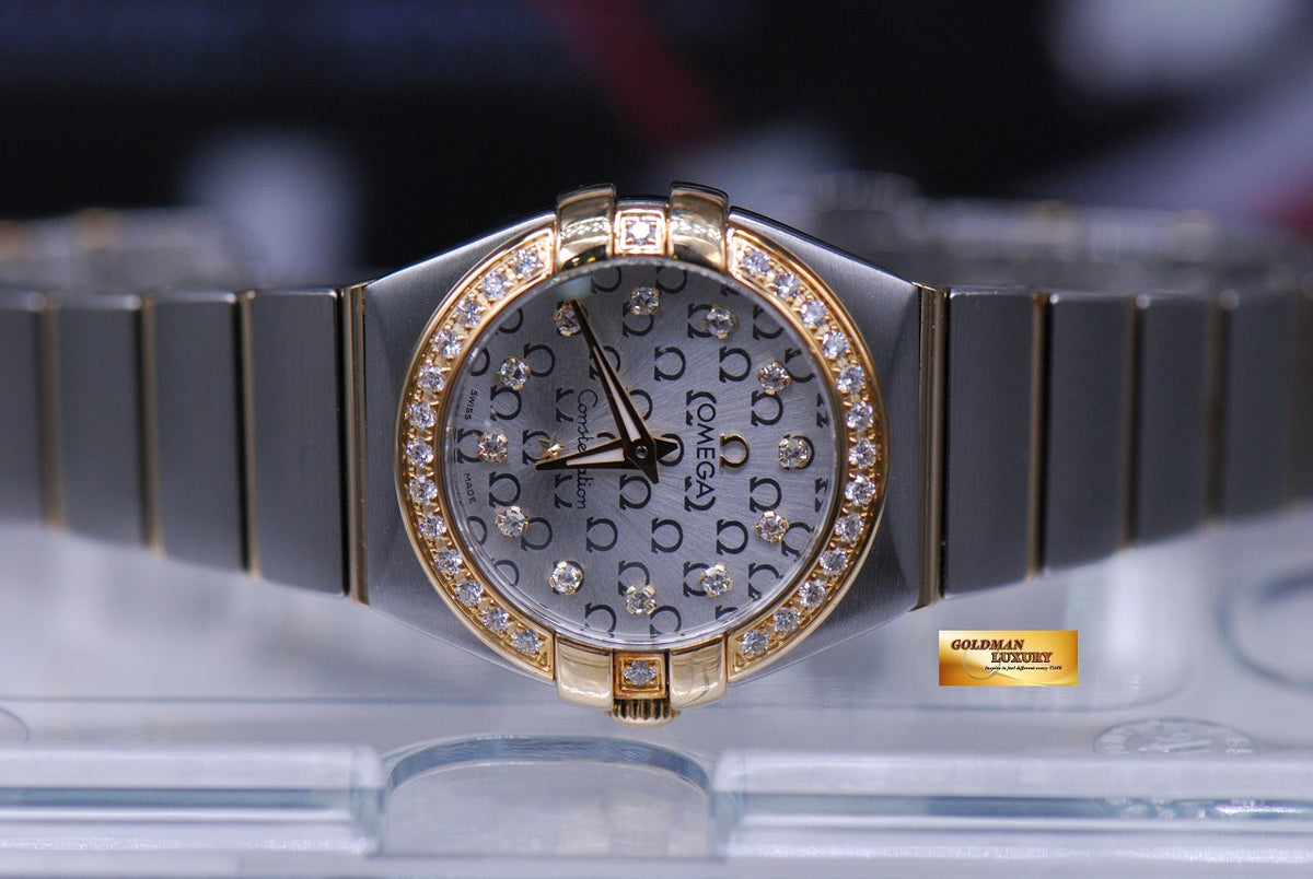 [SOLD] OMEGA CONSTELLATION LADIES HALF-GOLD DIAMONDS 24mm QUARTZ (MINT)