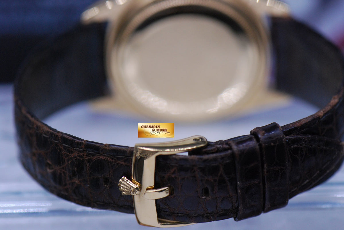 [SOLD] ROLEX OYSTER PERPETUAL DATEJUST 18K YELLOW GOLD “FLUTED” BEZEL Ref : 16018 (MINT)
