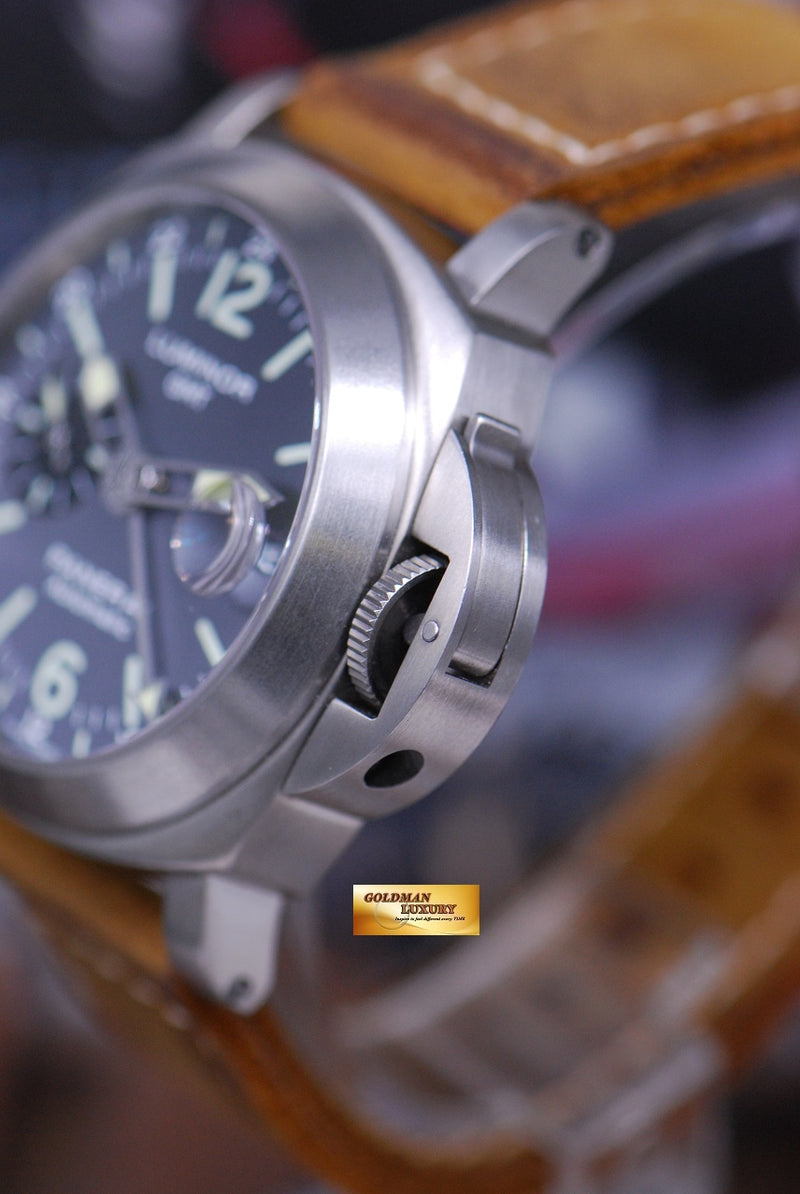 SOLD PANERAI LUMINOR GMT 44mm ANTHRACITE BLUE DIAL AUTOMATIC PAM